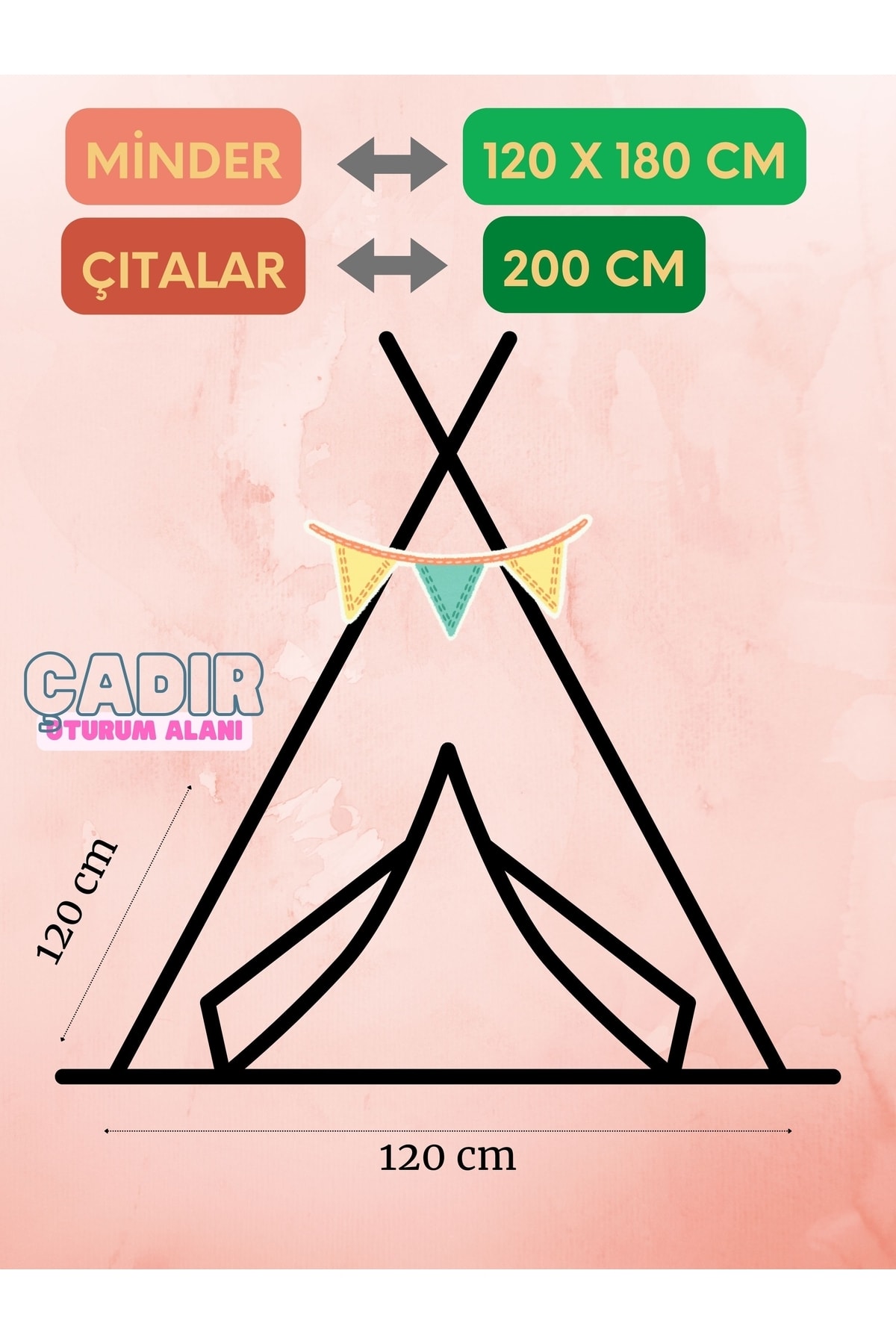 Henna Prime Kızıldereli Çocuk Oyun Çadırı Devrilmeyen Sabitleme Aparatlı Elit Serisi fotoğrafı 7 (önizleme)