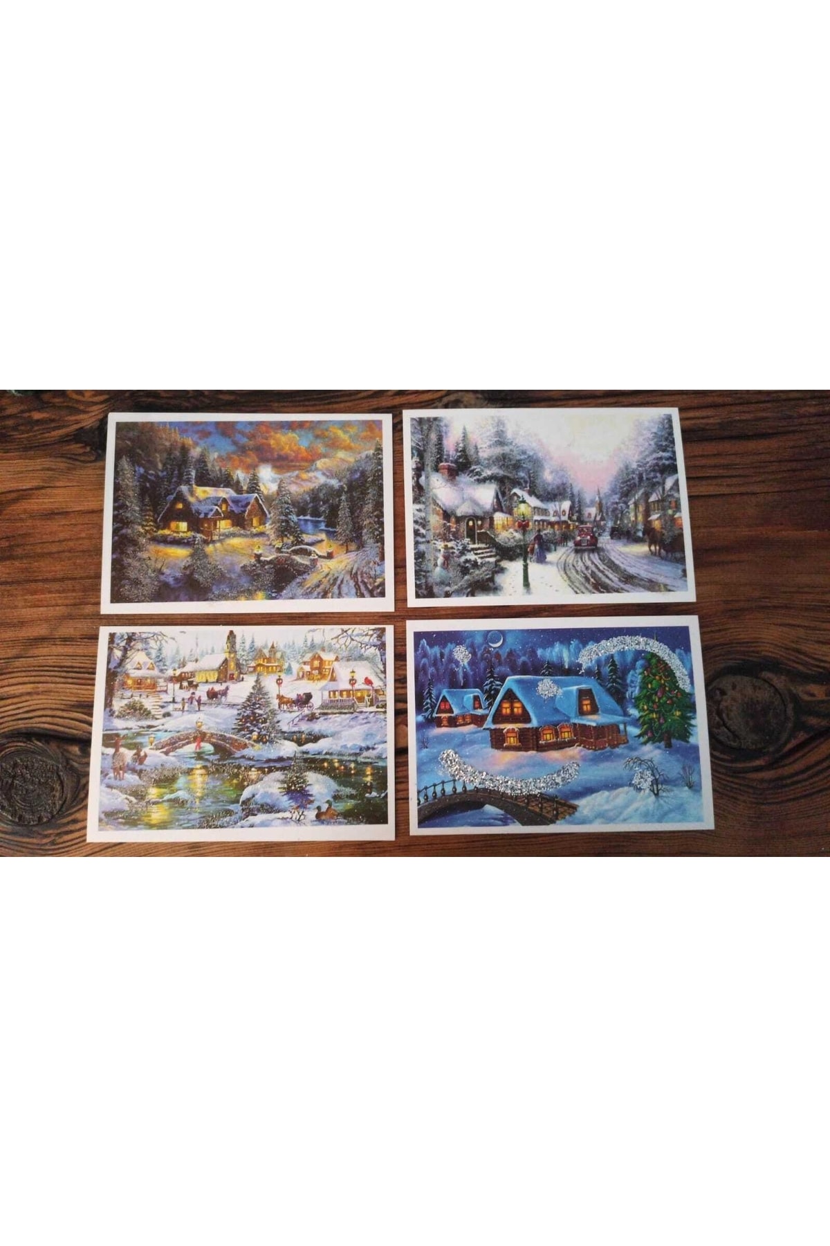 Hureggo Concept Simli Kış Yılbaşı Kartpostal Seti 4'lü