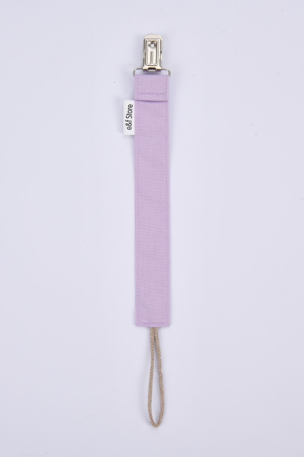 e&f Store %100 Pamuk Kumaşlı Emzik Askısı / Emzik Zinciri - Lila fotoğrafı 3 (önizleme)