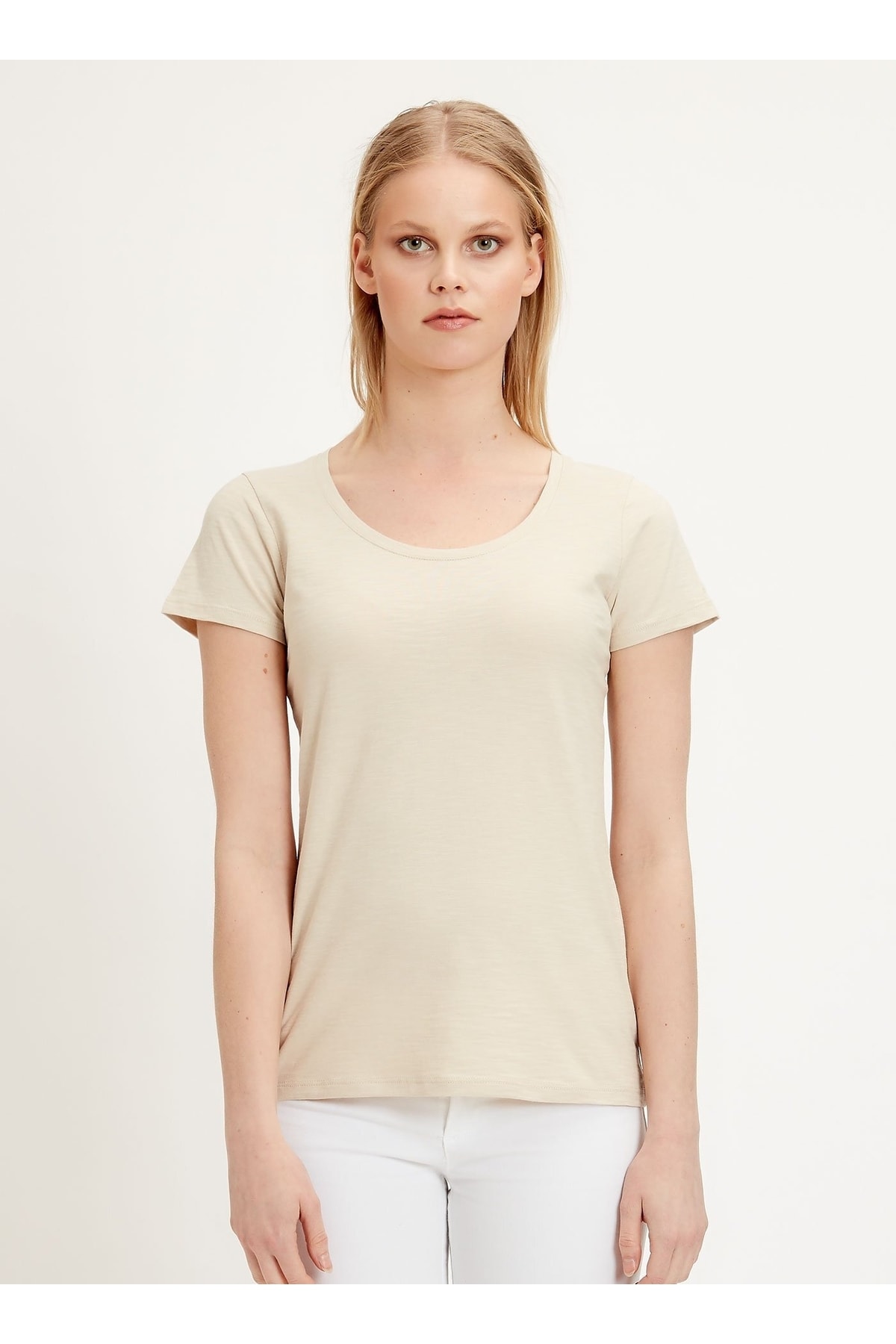 ORGANICATION T-Shirt Beige Slim Fit