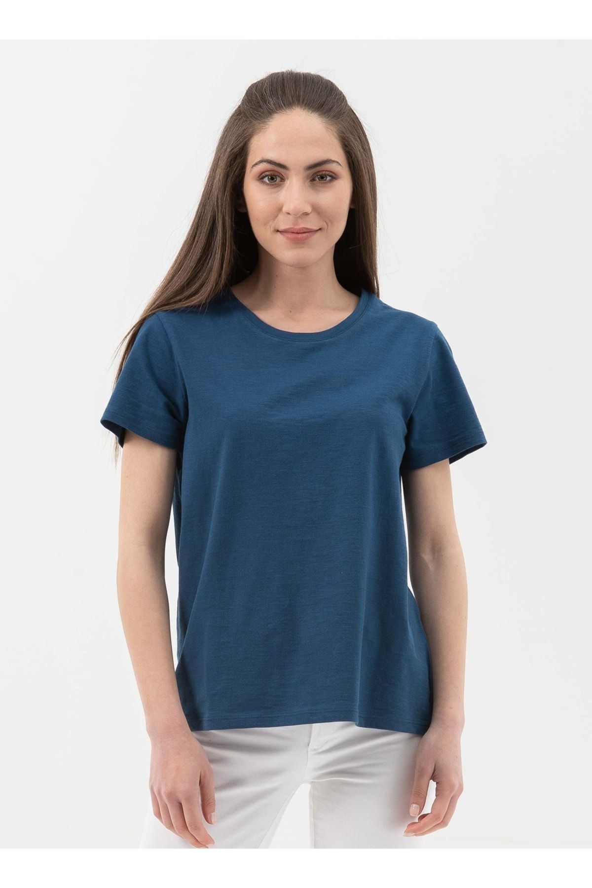 ORGANICATION T-Shirt Dunkelblau Figurbetont Fast ausverkauft