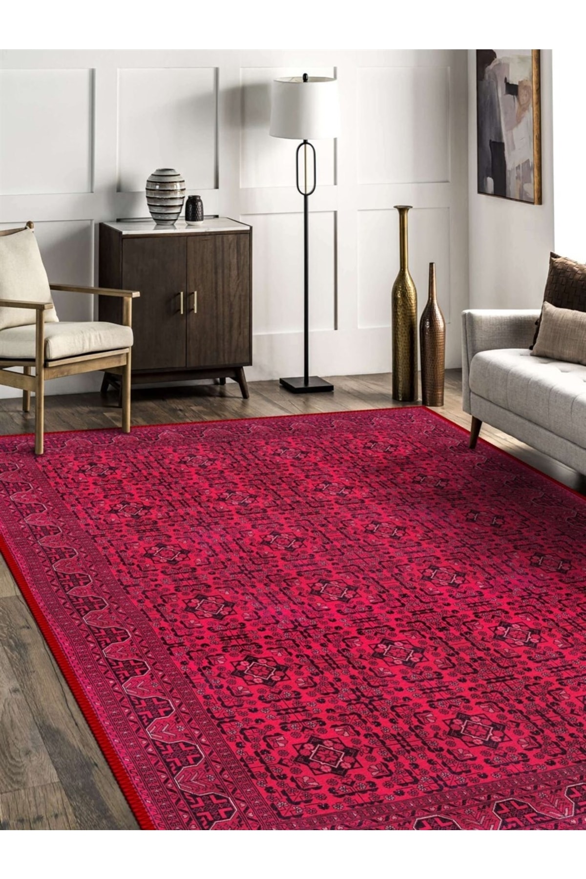 Serteks Nar Çiçeği Rengi, Dokuma Taban Halı Kilim Desen Dekoratif Şönil ...