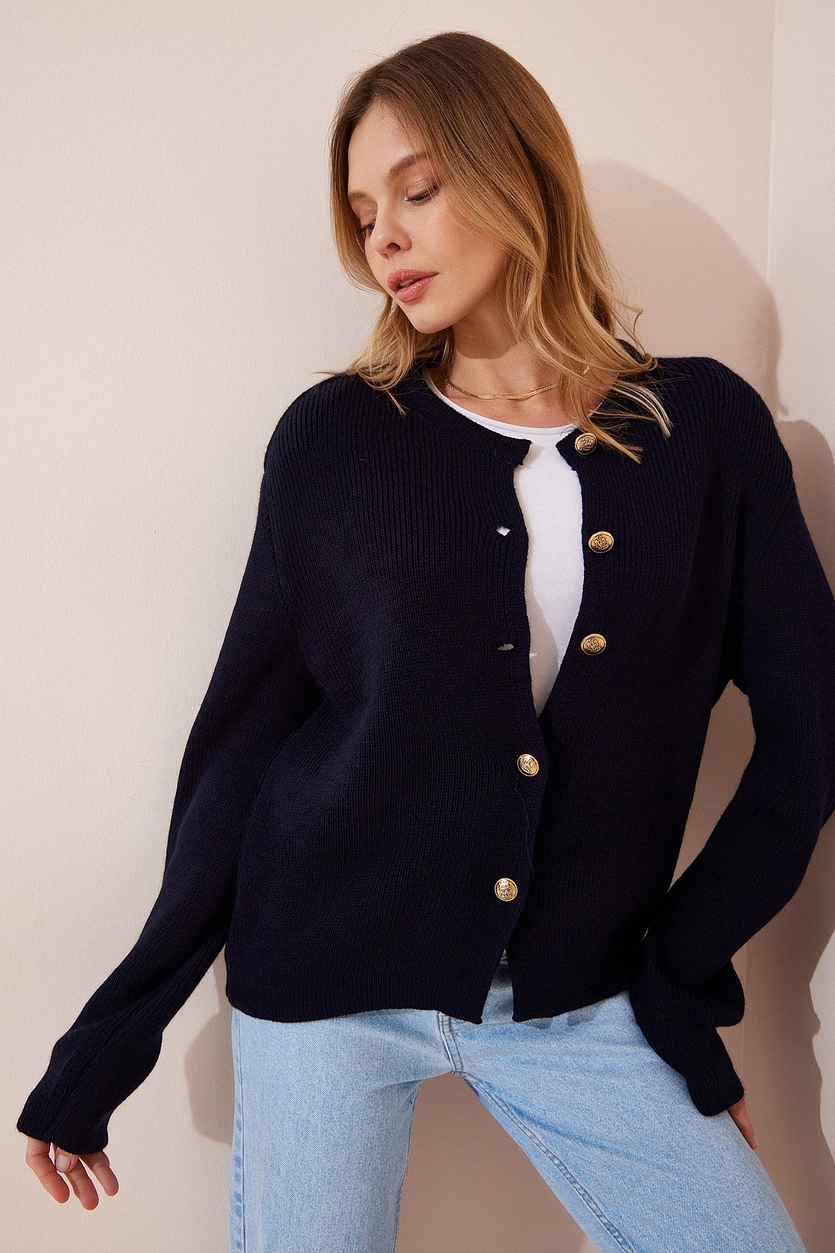 Happiness stanbul Cardigan Dark blue Regular fit