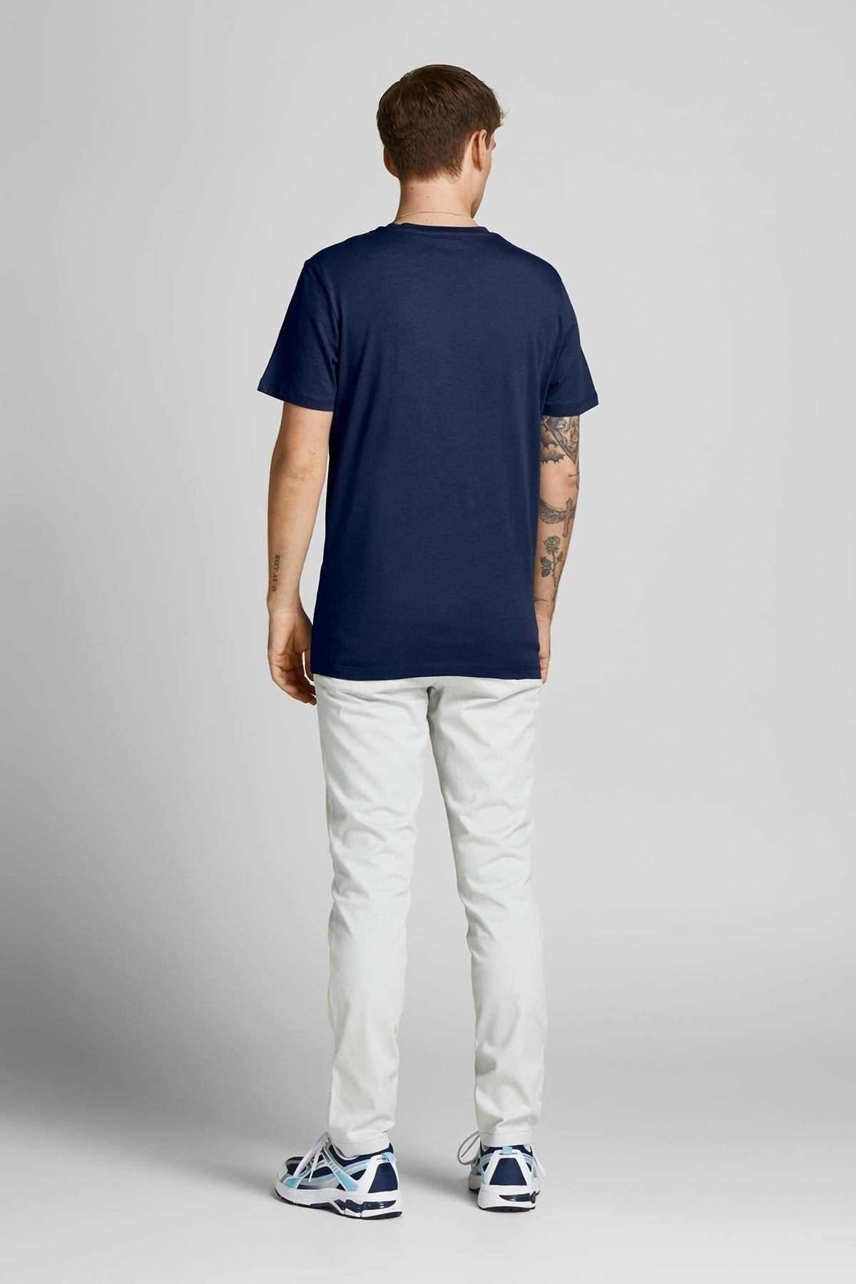 تیشرت مردانه آبی سرمه ای جک اند جونز | ST04356 اورجینال - تصویر 4