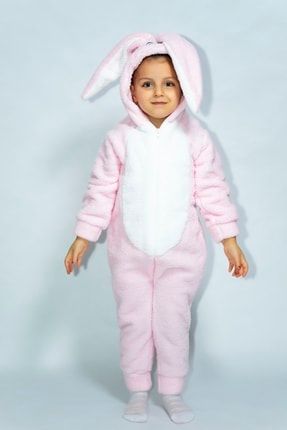 Unisex Çocuk Welsoft Pembe Tavşan Pelüş Kostüm, Uyku Tulumu, Bebek-çocuk Tulumu kahvetavşantulum
