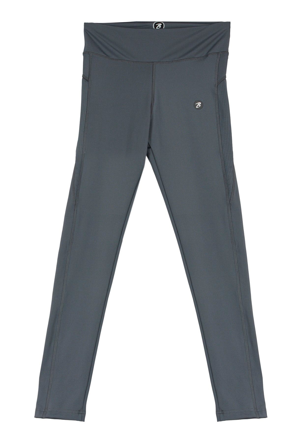BSM-Women's Gray High Waist Seamless Zippered Mini Pocket Detailed Sports Leggings 3