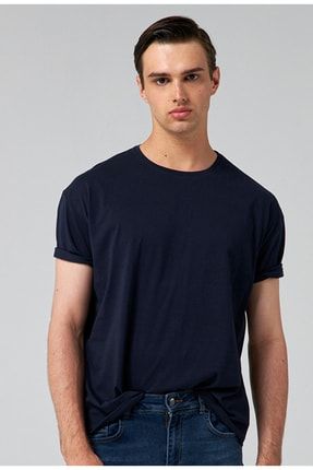 Oversize Lacivert T-shirt 6HC14ORT02006