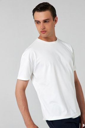 Oversize Ekru Kaşmir T-shirt 8HC14ORT02009