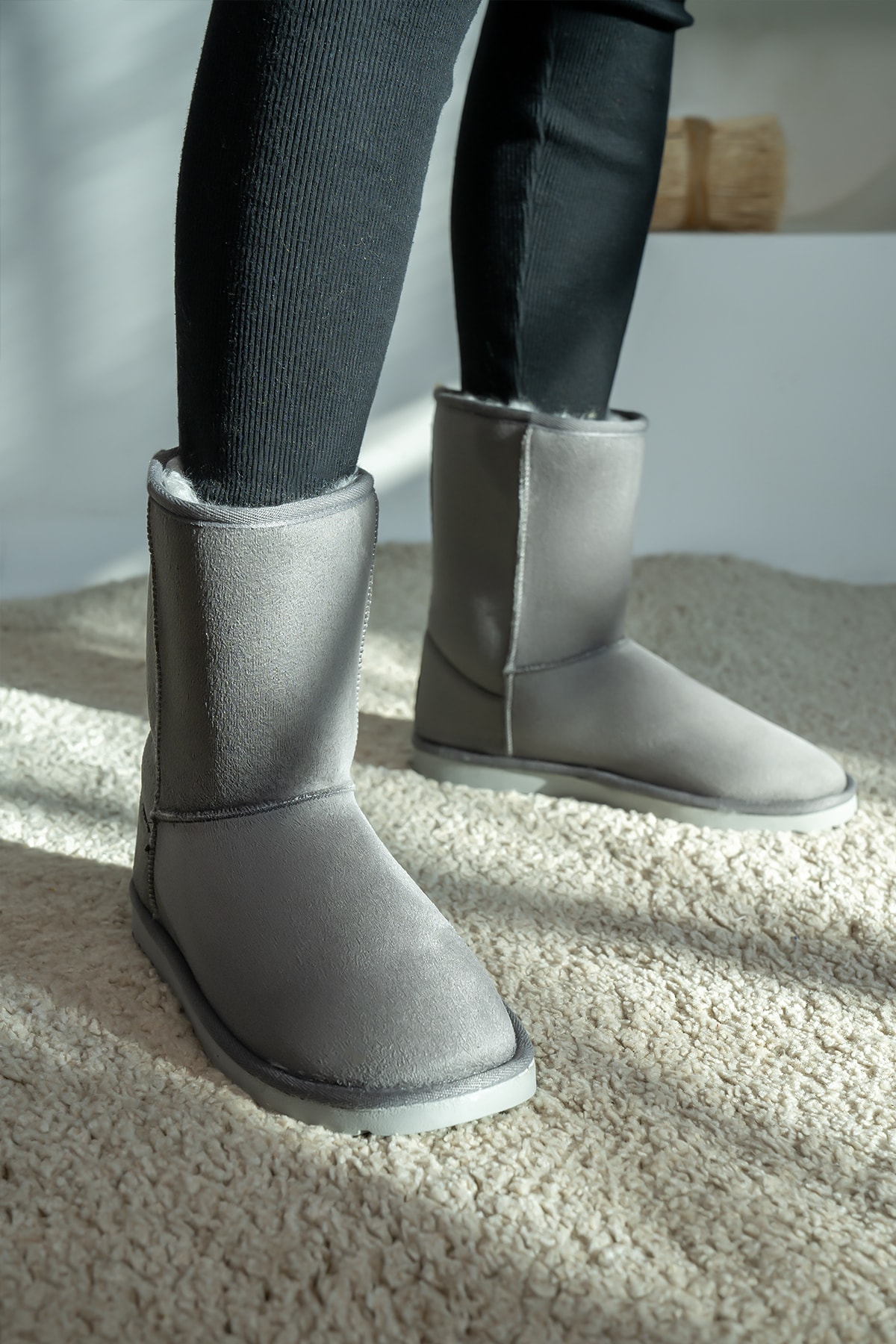 بوت مردانه خاکستری Shupe | 676ORTBY اورجینال - تصویر 2