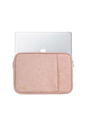 Visby 15.6 Inch Macbook Laptop Kılıfı Pudra Vegan Deri S0007