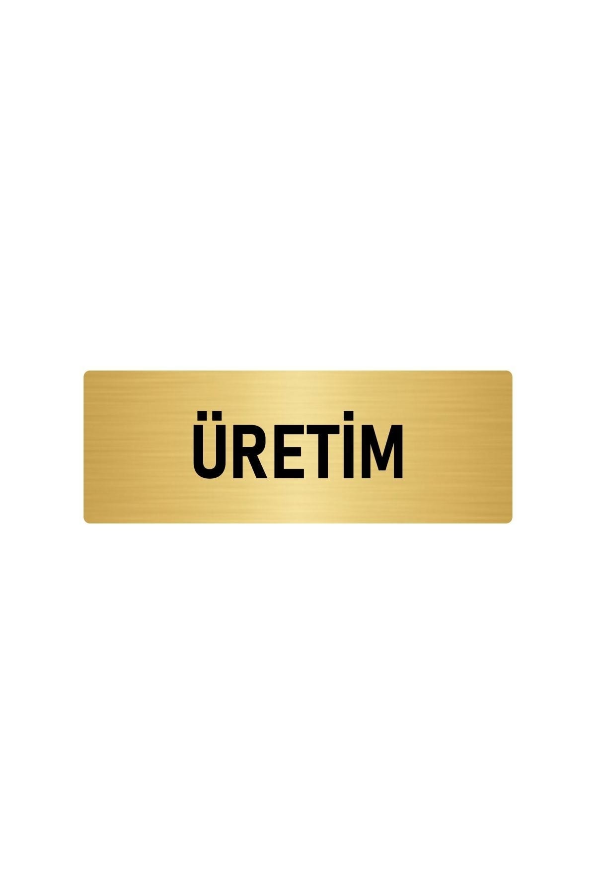 Metal Orientation Plate, Department Door Noun Production 10x20 Cm Gold Color