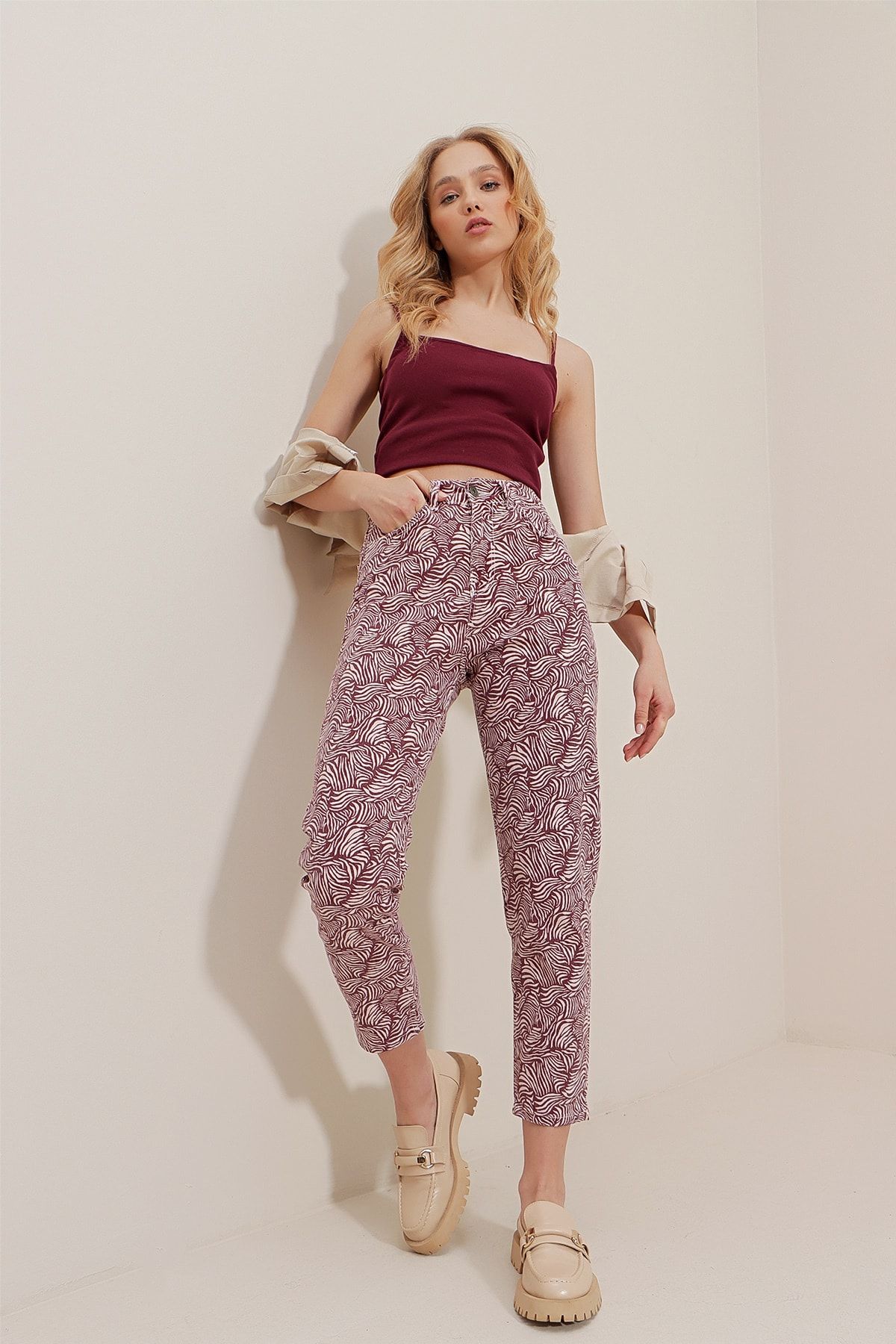 Trend Alaçatı Stili Jeans Lila Straight Fast ausverkauft