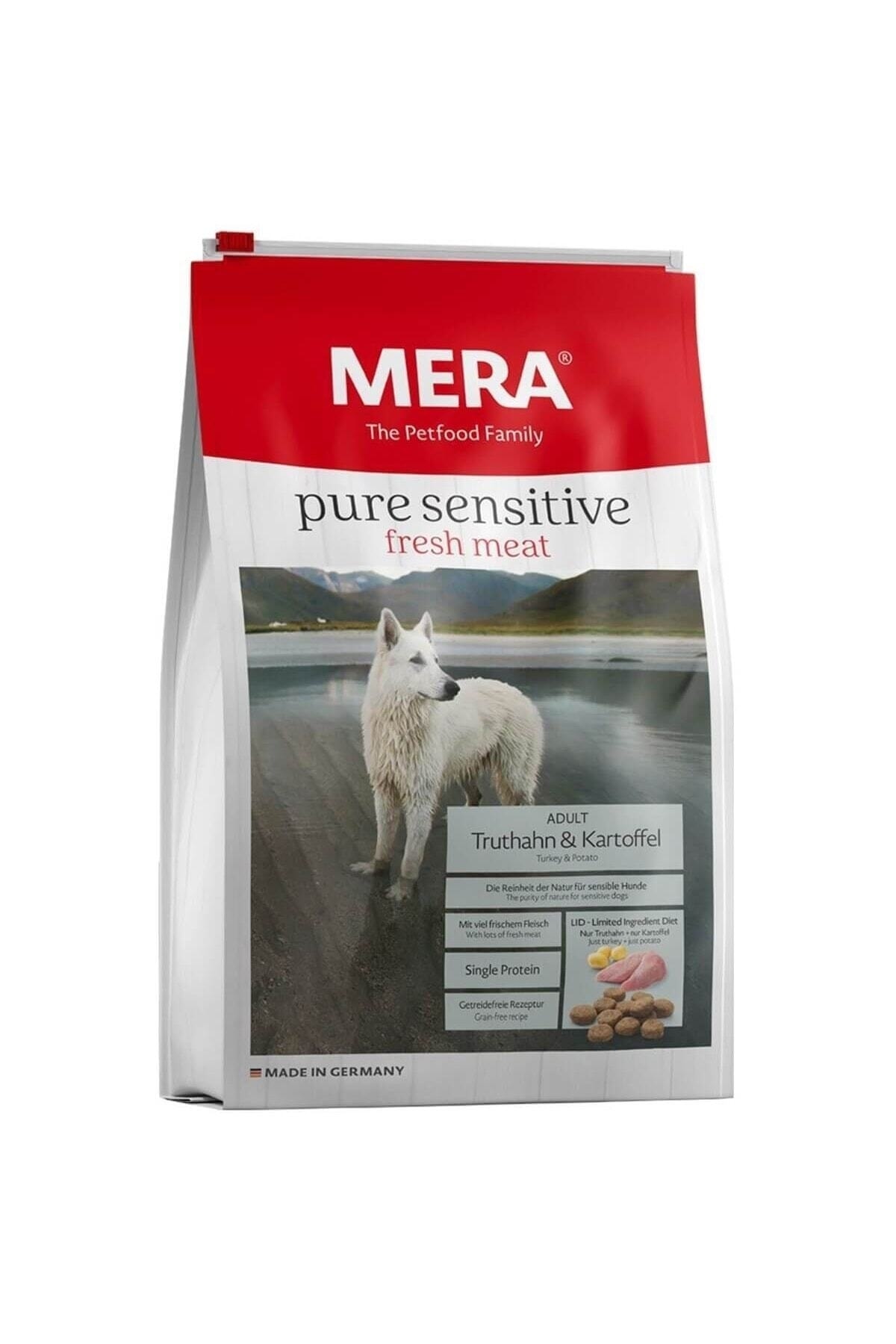 Mera Pure Sensitive Hindi Etli Yetişkin Orta-büyük Irk Köpek Maması Turkey&potato 12,5 Kg