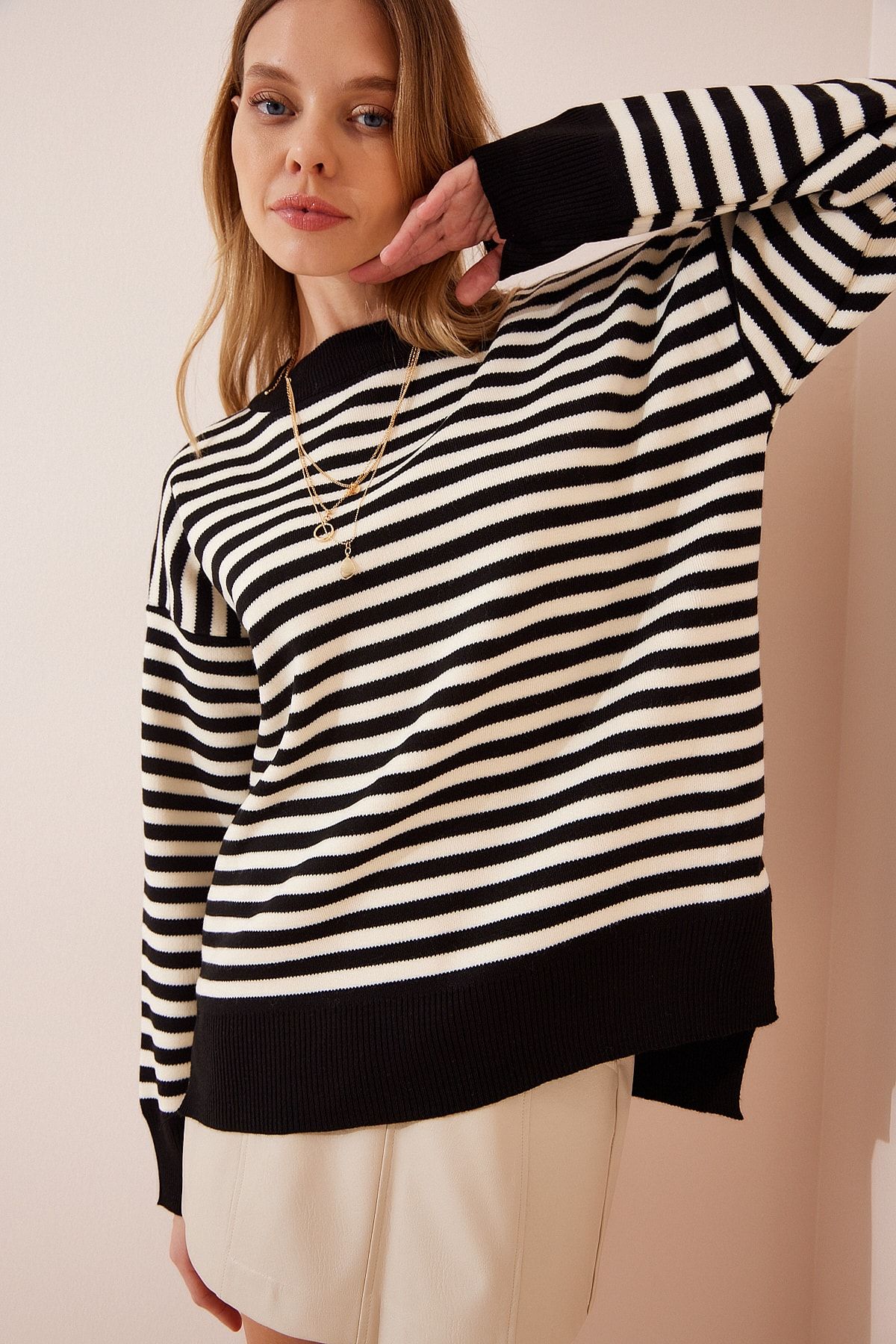 Happiness İstanbul Pullover Schwarz Regular Fit