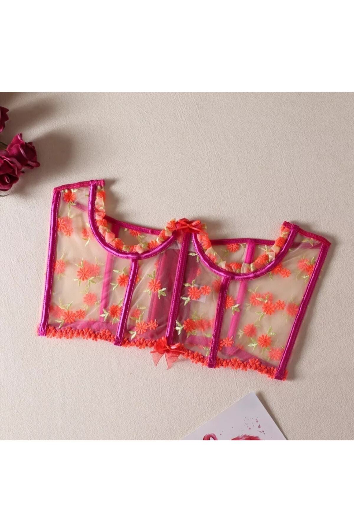 eos lingerie Çiçek Nakış Işlemeli Bustiyer