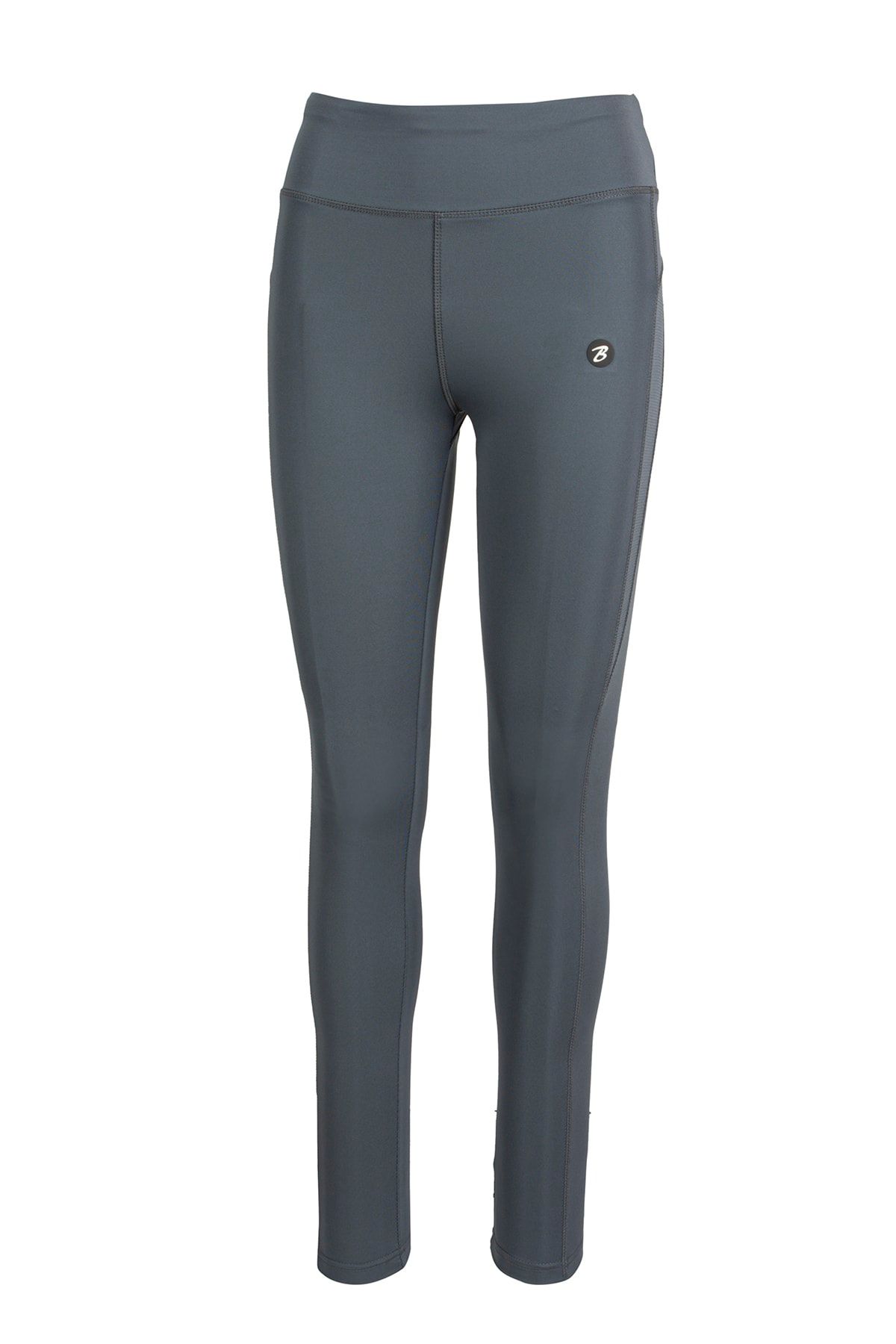 BSM-Women's Gray High Waist Seamless Zippered Mini Pocket Detailed Sports Leggings 1