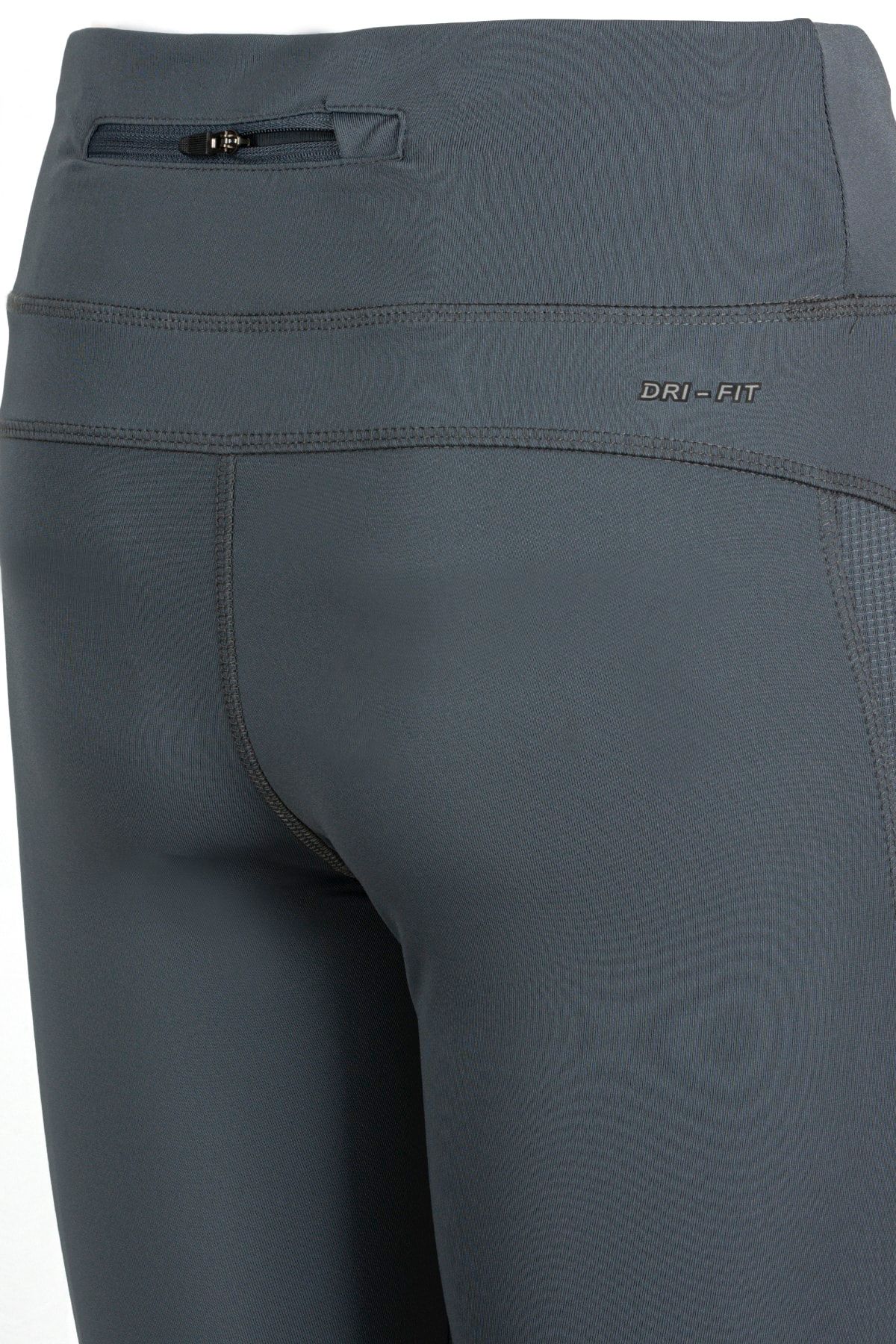 BSM-Women's Gray High Waist Seamless Zippered Mini Pocket Detailed Sports Leggings 2