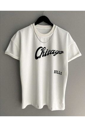 Chicago Baskılı Oversize T-shirt Tişört Chicago-bulls Mo0no0vr1s9z92