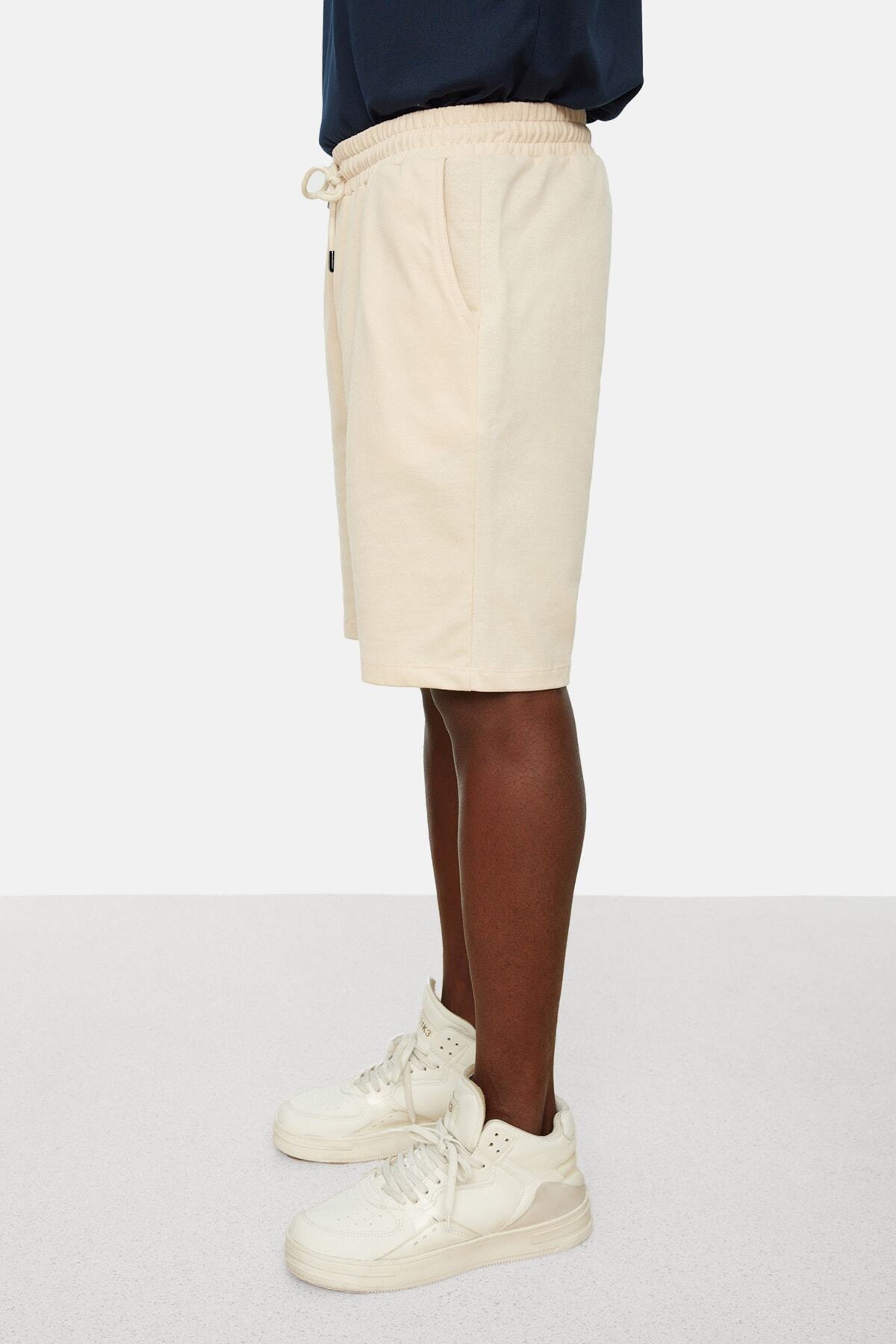 Trendyol Collection-Beige Basic Shorts and Bermuda - Regular Fit TMNSS20SR0068 5