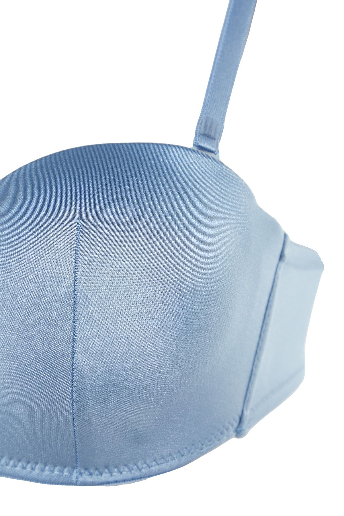 Trendyol Collection-Strapless Knitted Bra with Blue Polyamide Filled Removable String Strap THMSS23SU00001 8