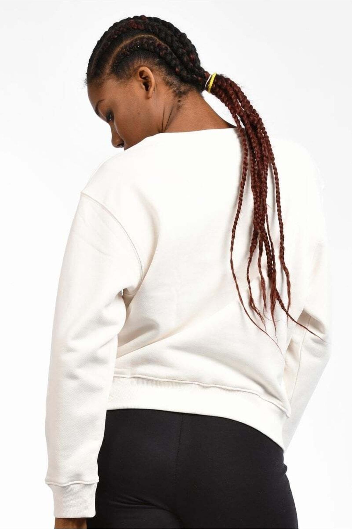 Cotton Candy-Women's Sweatshirt with Writing on the Front - White 3