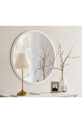 Dekoratif Yuvarlak Ayna Beyaz 60 Cm Beyaz 60 Cm beyaz 60 cm
