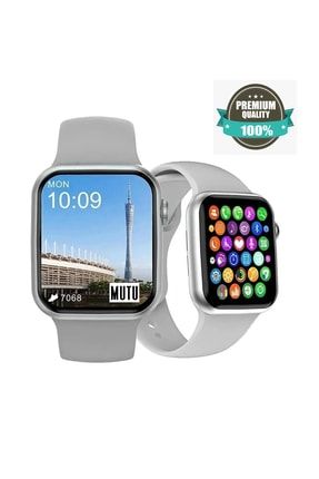 Watch 7 Full+full Premium Yeni Model Akıllı Saat Tüm Telefon Uyumlu Gümüş Smartwatch MUTU1110
