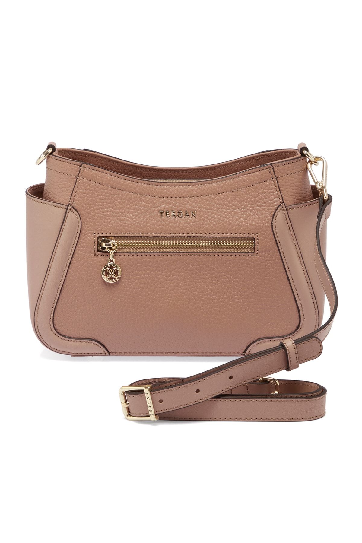 Tergan Messenger Bag Gold colored No pattern