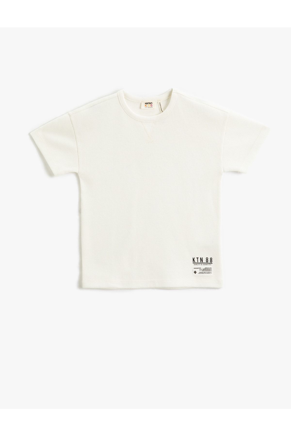 Koton T-Shirt Ecru Regular Fit Fast ausverkauft