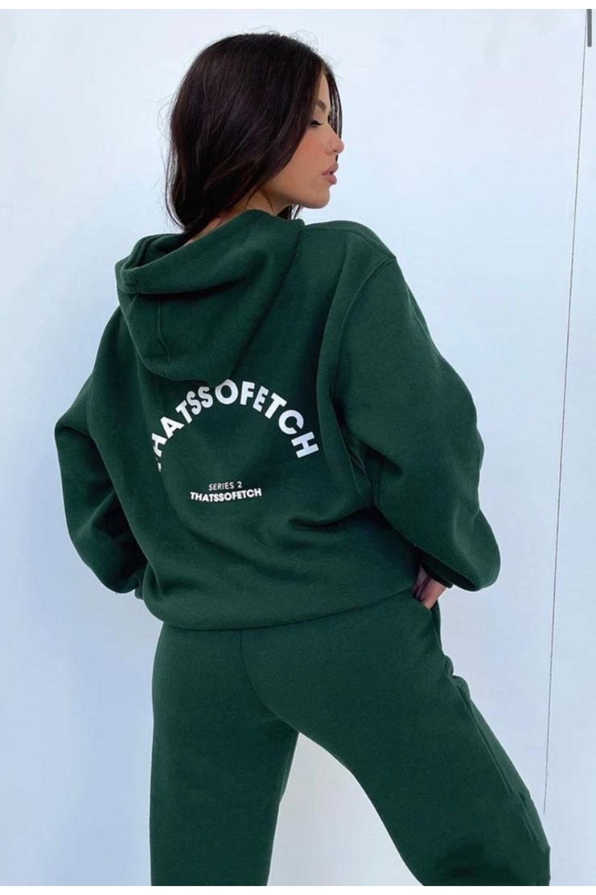 AFROGİYİM-Γυναικεία Σετ φόρμας Thatssofetch Printed Oversize 3