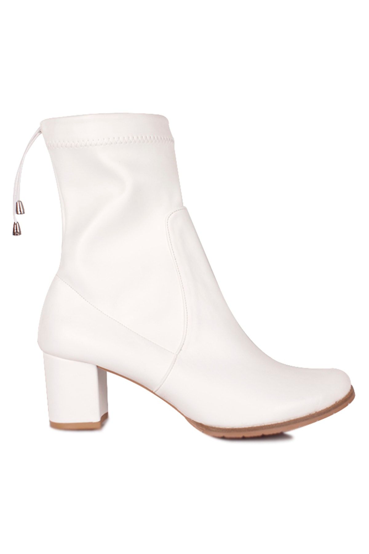Fitbas 111740 468 Women s White Round Toe Stretch Large Small Size Boots Trendyol