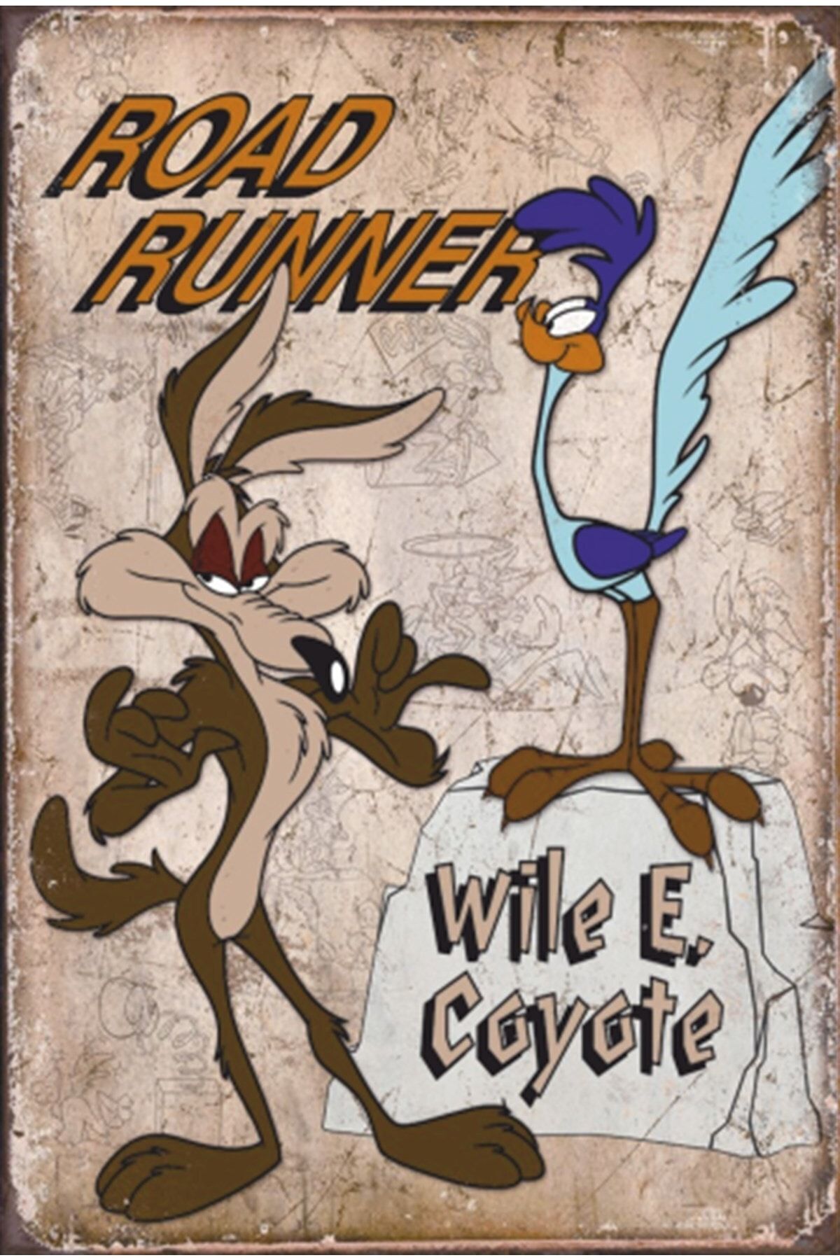 Hayat Poster Road Runner Çizgi Film Retro Ahşap Poster Fiyatı ...