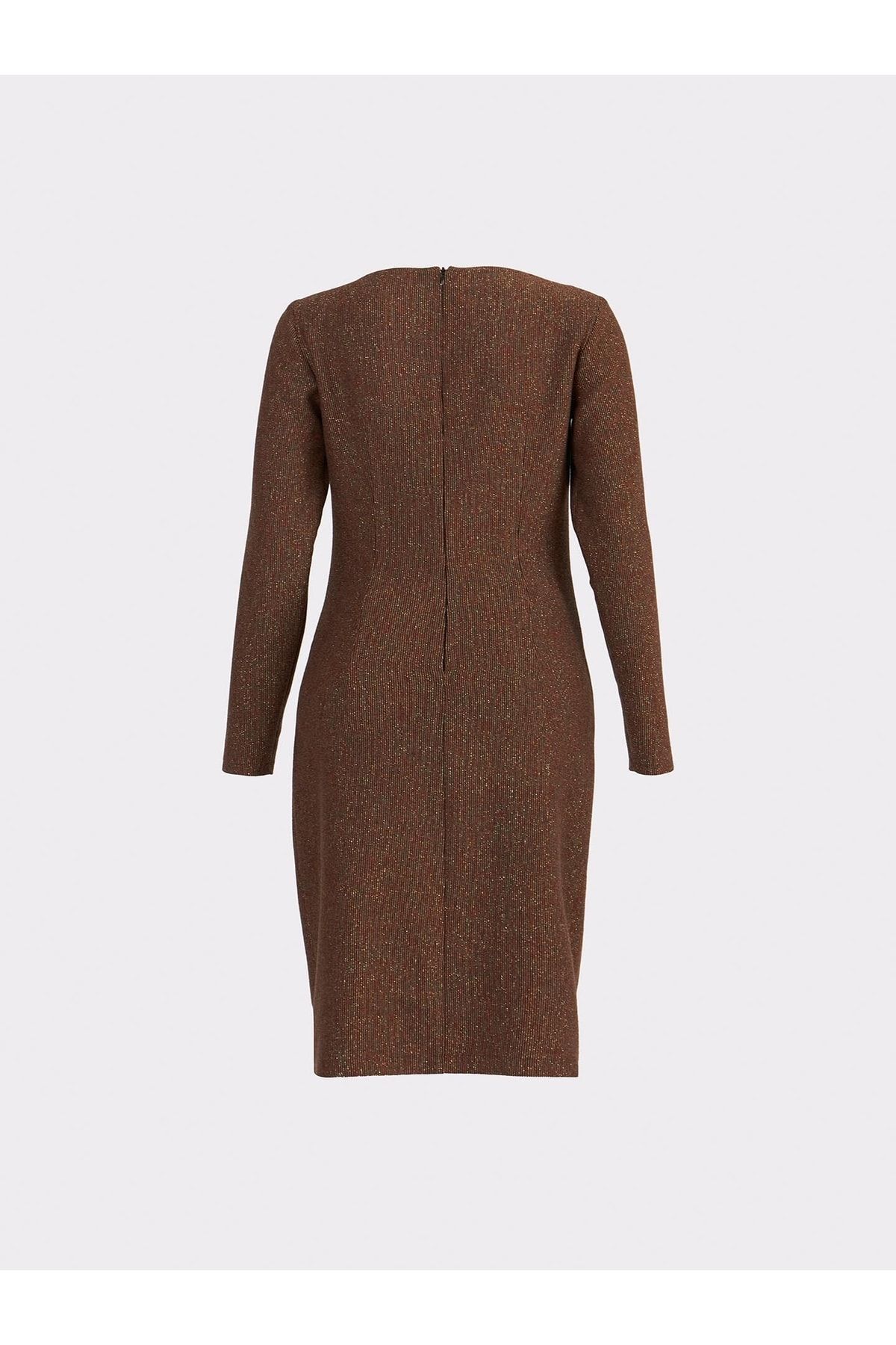 Juste Studio-Knitwear Square Neck Cinnamon Dress 6