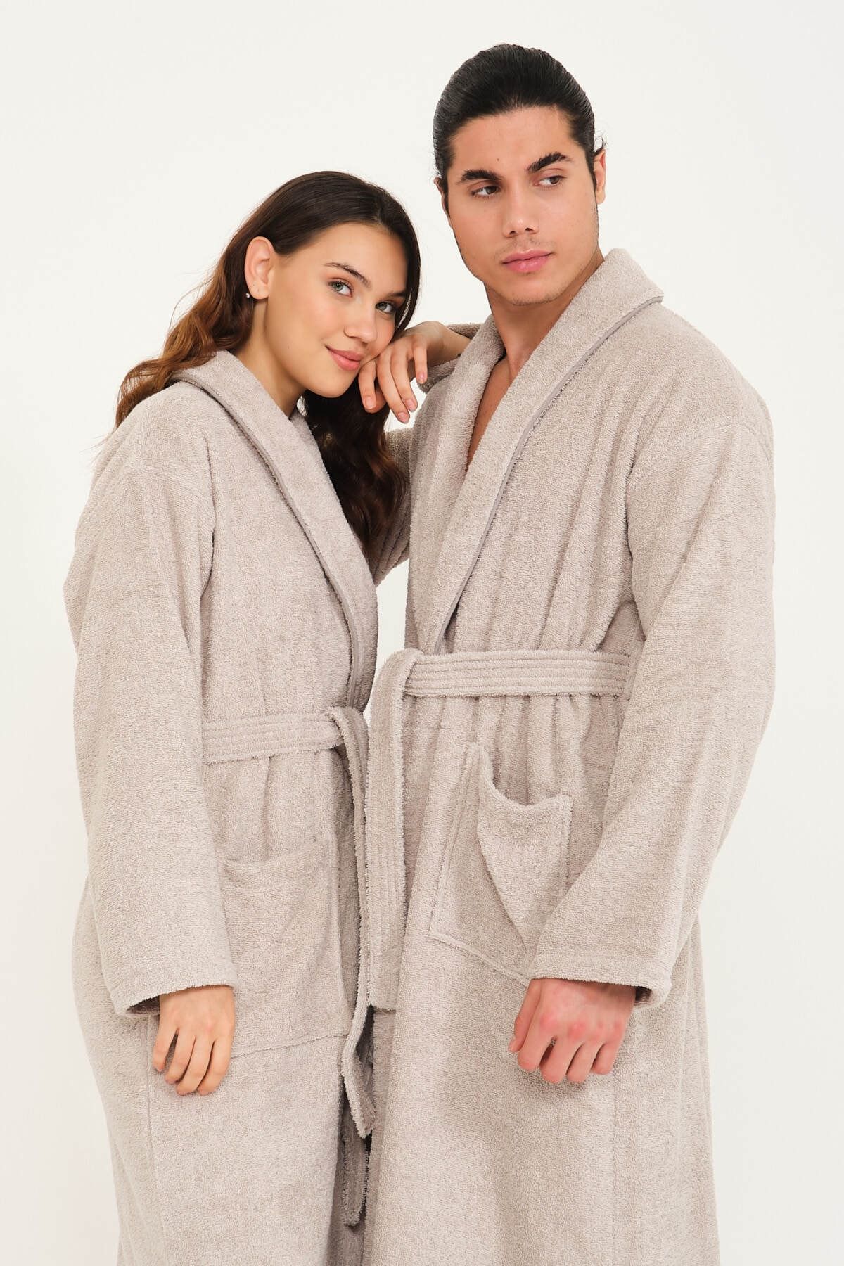 Şal Yaka Unisex Premium %100 Pamuklu Havlu Kumaş Bornoz