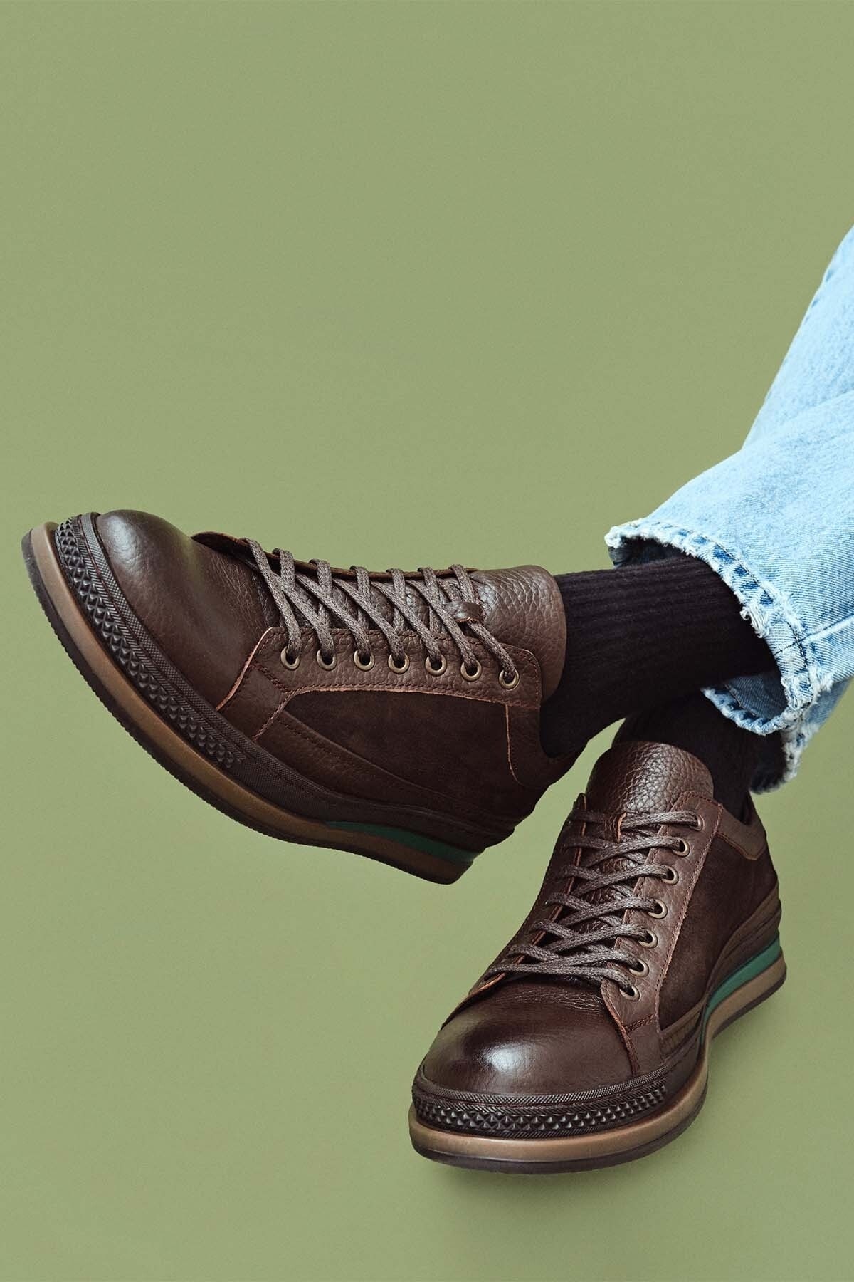 Derimod Kahverengi - Erkek Deri Sneaker