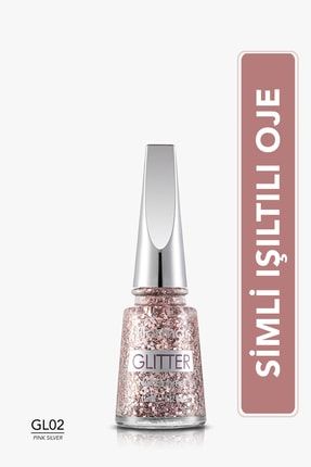 Oje - Glitter Nail Enamel Gl02 Pink Silver 34000006-gl02 0414046