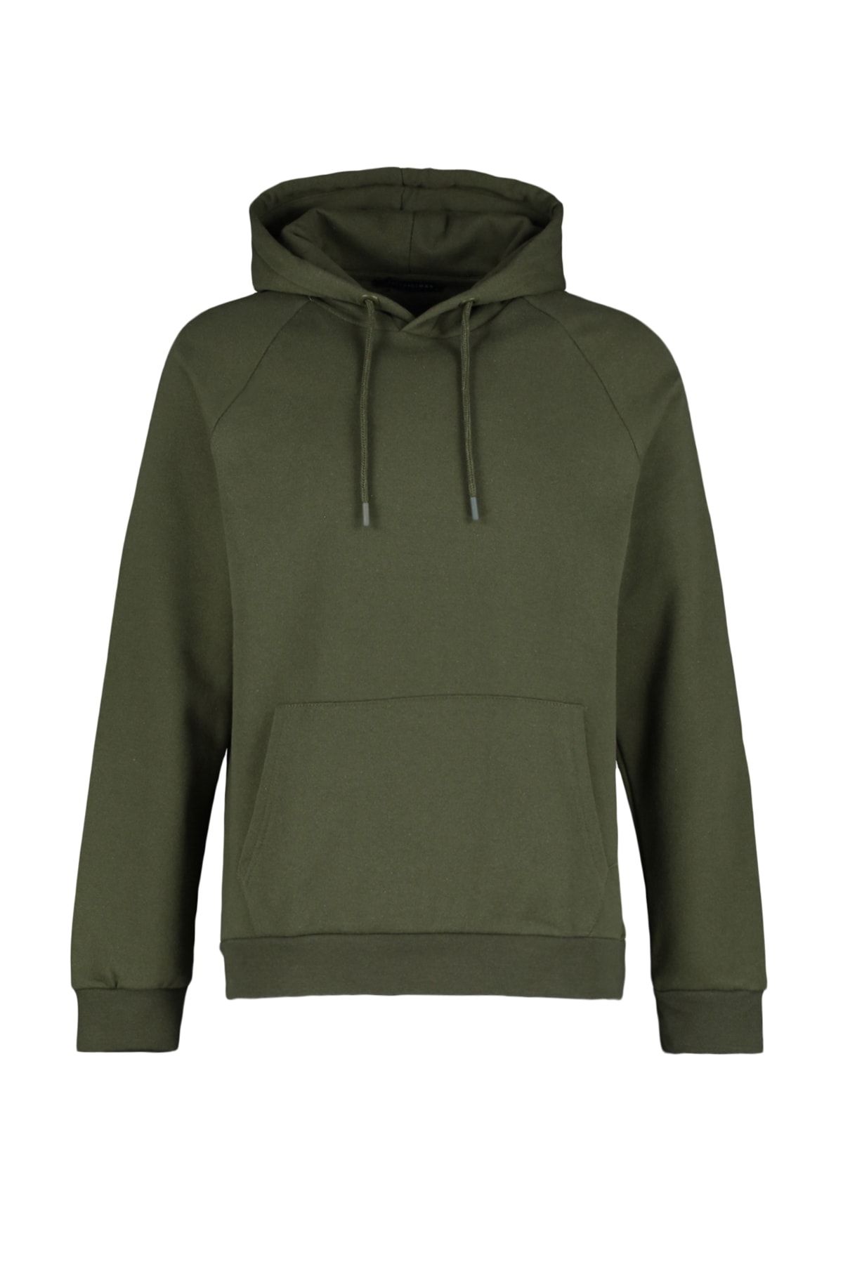 Trendyol Collection-Polar KHaki kapucnis pulóver - normál szabású TMNAW23sw00194 6