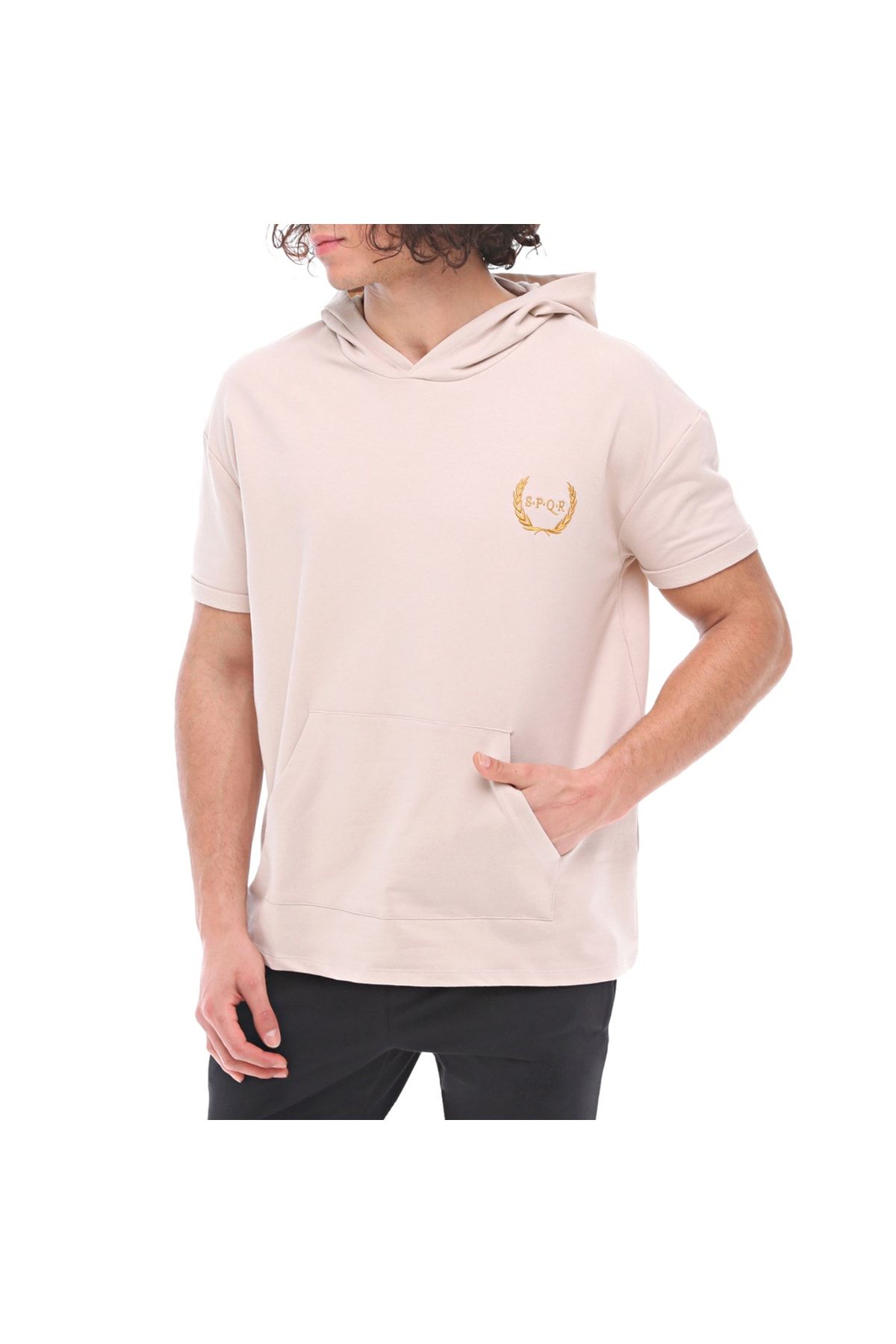raru Hanorac Cu Mânecă Scurtă Neptune Beige Spqr Masculin - 2XL