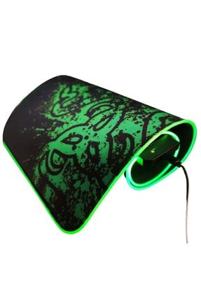 Rgb Mouse Pad Led Işıklı Siyah Renk Yeşil Desenli Kaymaz Taban Gaming Mouse Pad 78x30cm MP-1178