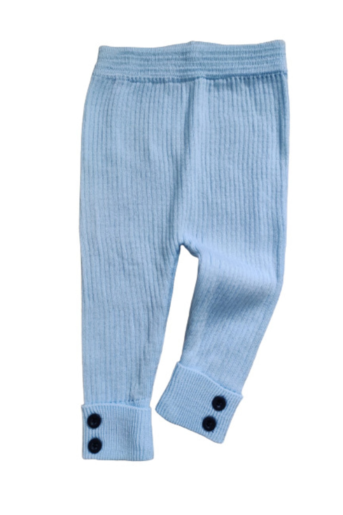 Button Detailed Ribbed Baby Knitwear Leggings