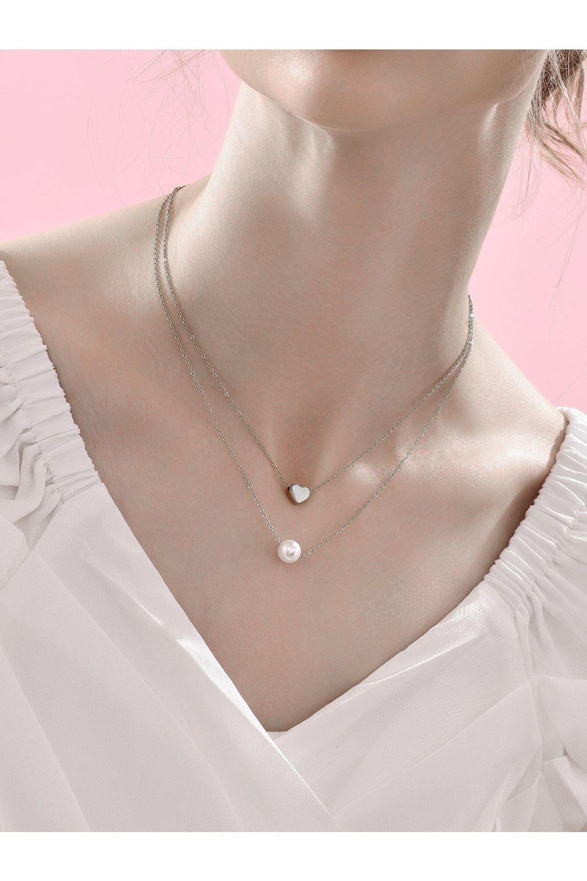 Heart and x top necklace