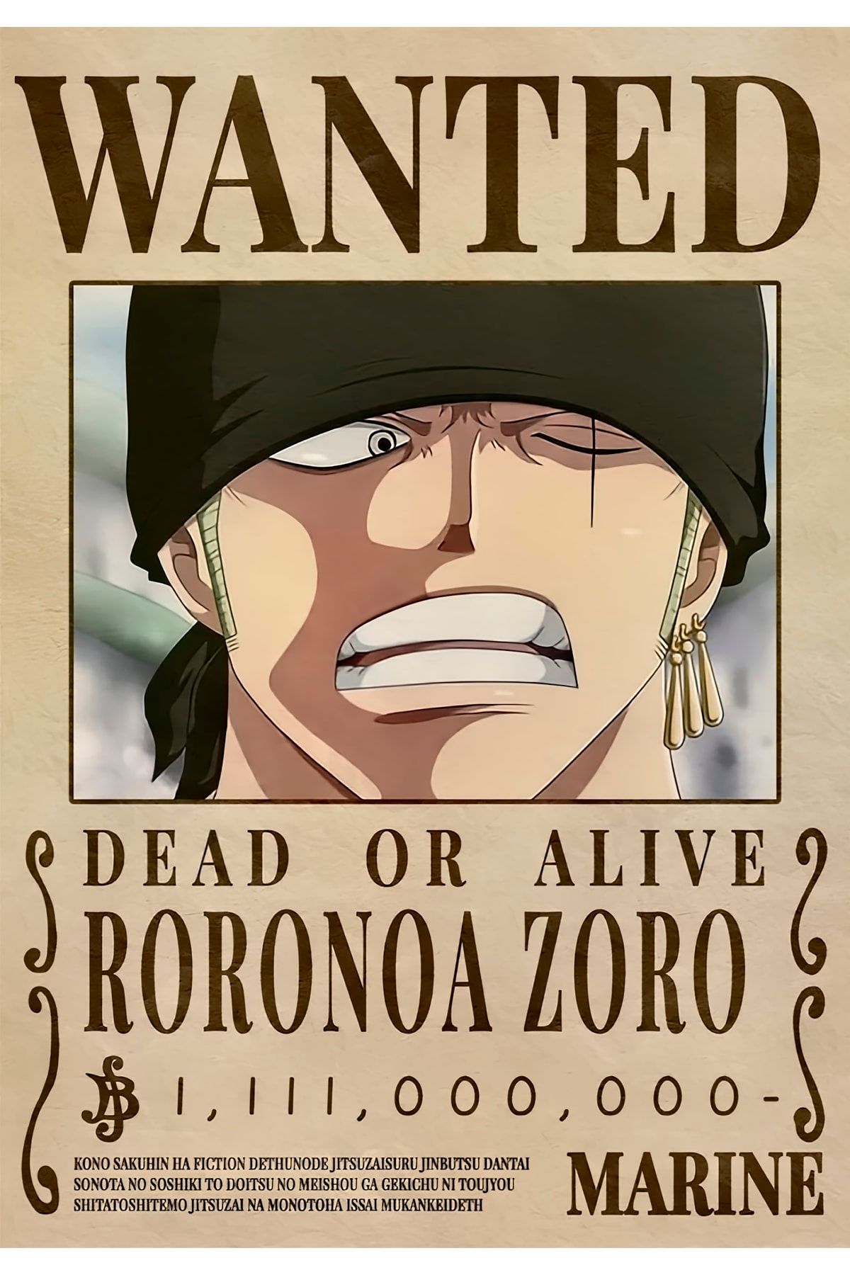 uzuntuning One Piece Zoro Wanted Aranıyor Posteri Fiyatı, Yorumları ...
