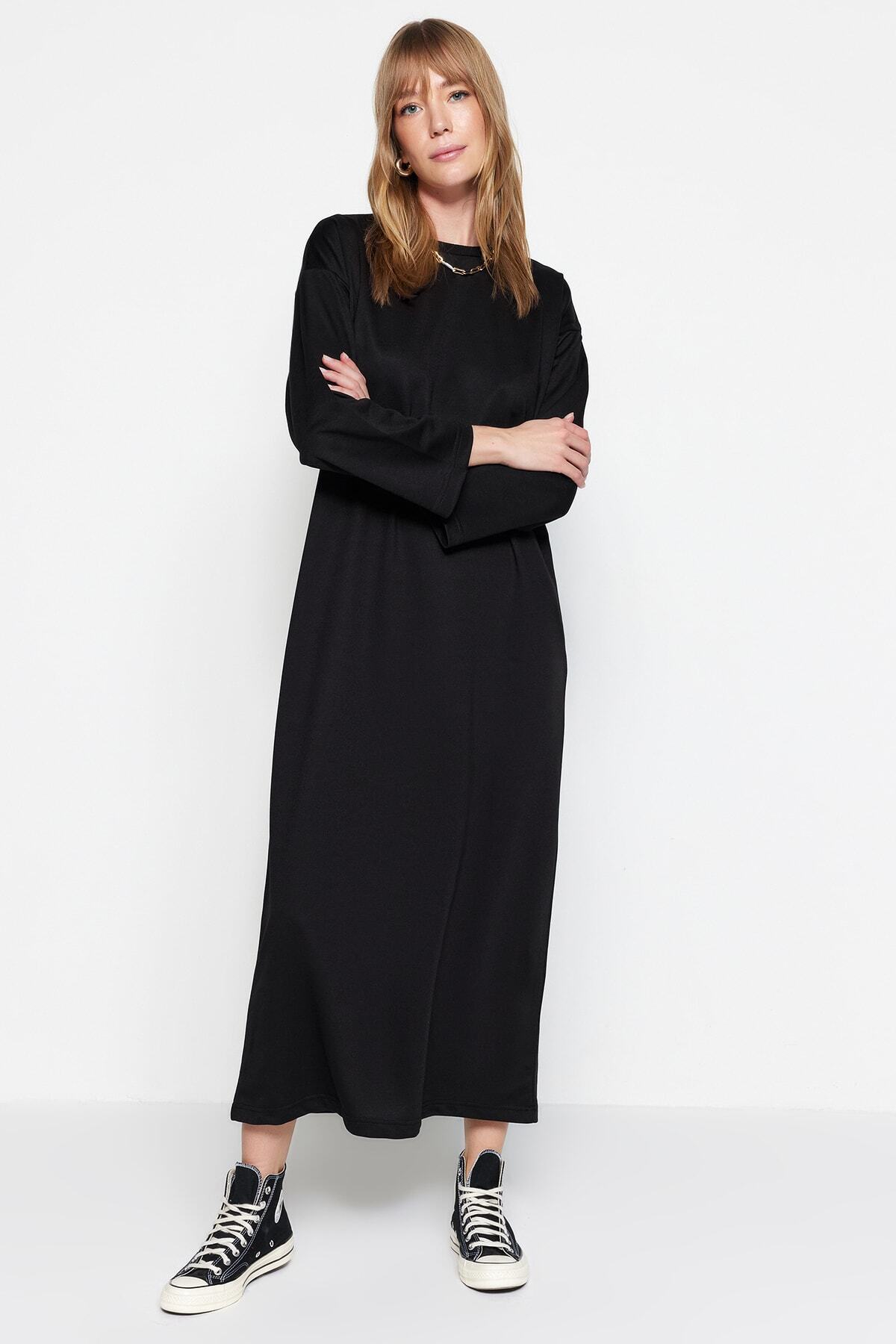 Trendyol Modest-Чорна сукня об'ємного силуету Orme TCTSS23EB00125 2