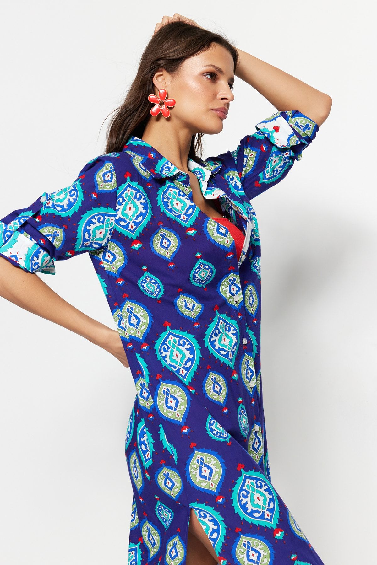 Trendyol Collection Kimono Caftan Blue Regular fit Trendyol