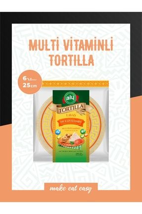 Multi Vitaminli Tortilla Lavaş 25 cm 6'lı Paket 420g Multi. 25cm*6