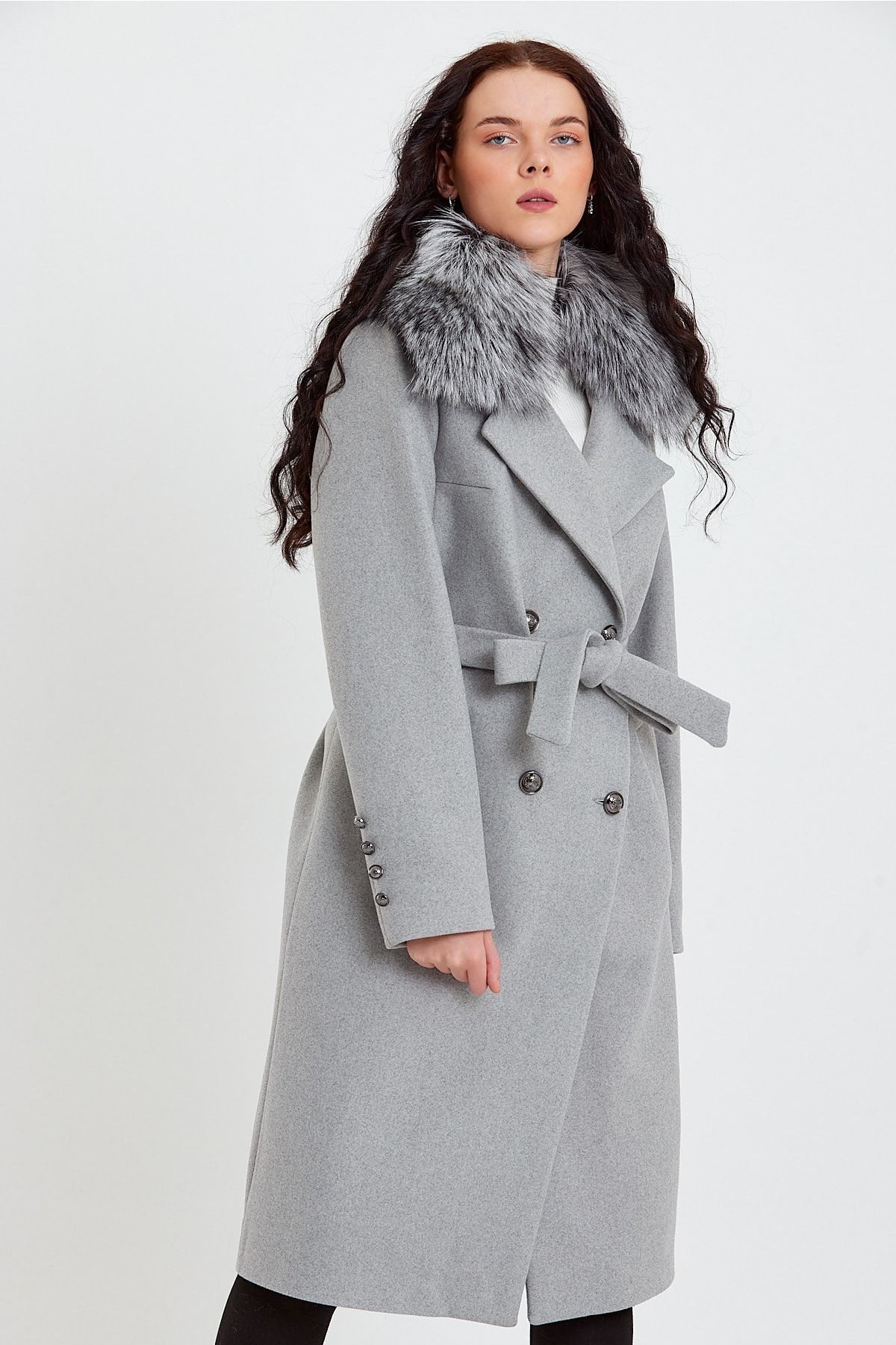 New look grey best sale coat