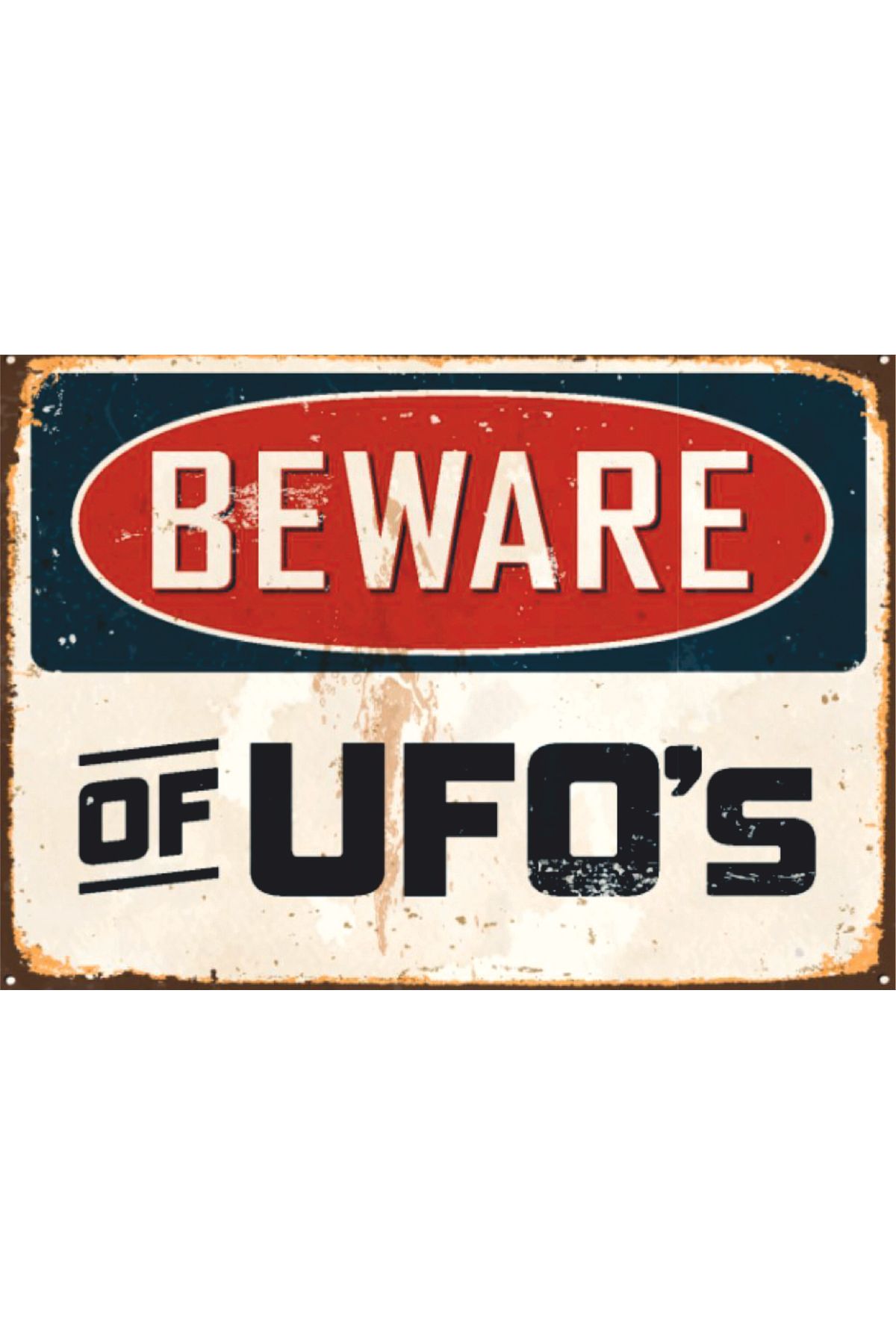Sav Moda-Ufo Themed Retro Poster - Written Ufo Text and Ufo Space Chart 1