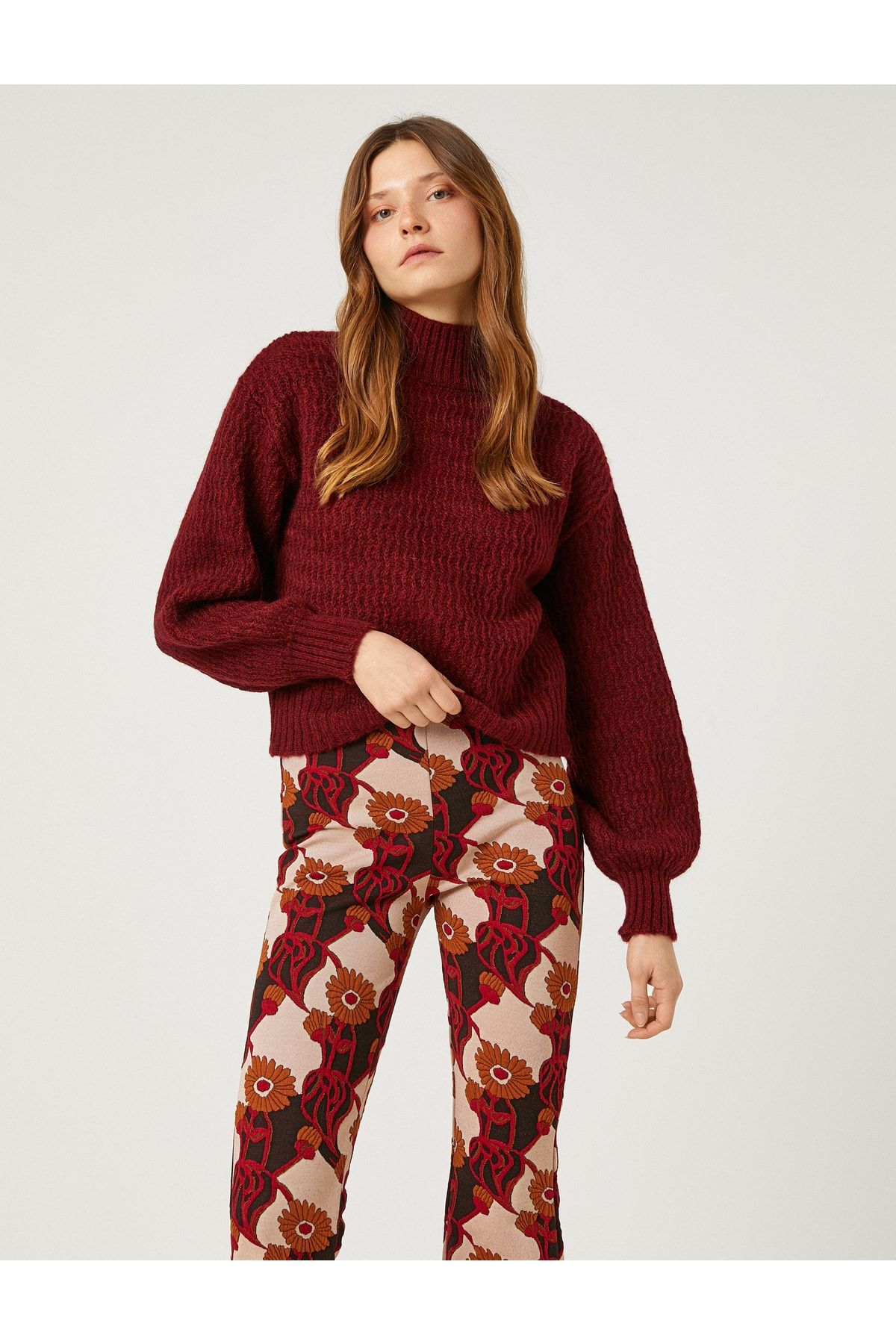 Koton Pullover Bordeaux Regular Fit Fast ausverkauft