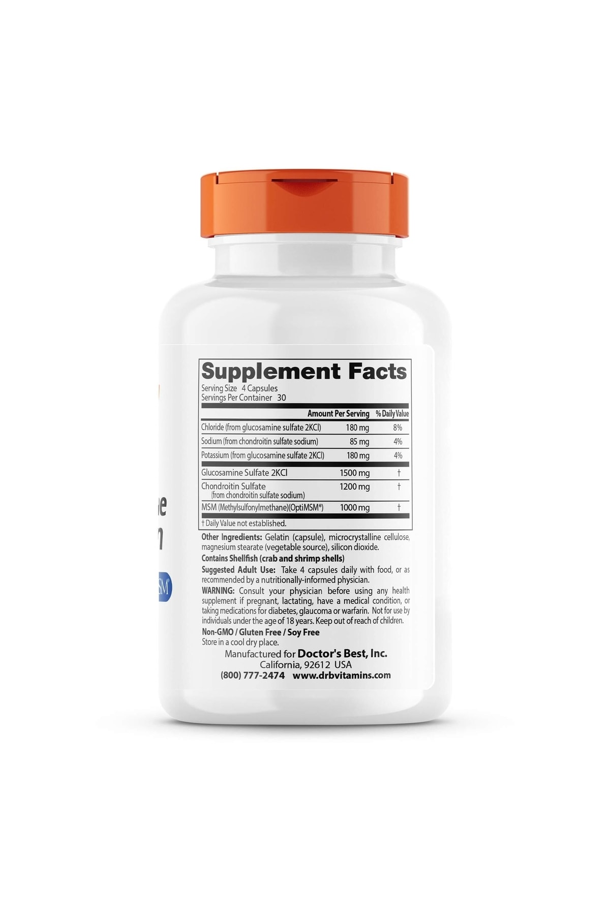 Doctor's Best Glucosamine Chondroitin Msm With Optimsm Chloride