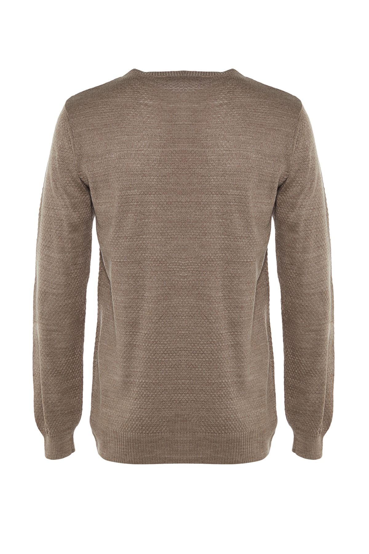 Vizon Erkek Slim Fit Bisiklet Yaka Dokulu Triko Kazak TMNAW23KZ00148